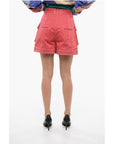 Balmain High Waisted Cargo Denim Shorts