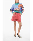 Balmain High Waisted Cargo Denim Shorts