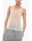 Ludovic de Saint Sernin See-Through Tank Top with Rhinestoned Logo