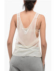 Ludovic de Saint Sernin See-Through Tank Top with Rhinestoned Logo