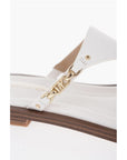 Michael Kors MICHAEL Leather DANIELLA Thong Sandals with Golden-Effect Mo