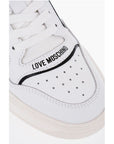 Moschino LOVE Textured Leather BOLD40 Low-Top Sneakers with Contrast