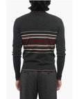 Dolce & Gabbana Turtleneck Virgin Wool Sweater with Unbalanced Stripe Motif