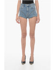 Mugler Denim Shorts with Jersey Inserts