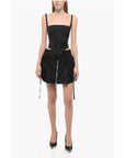 LaQuan Smith Satin Corset Top with Zipped Back