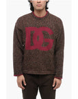 Dolce & Gabbana Crew Neck Wool Blend Pullover with Jacquard Logo