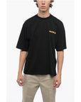 A Paper Kid Cotton Crew-neck T-shirt with Maxi Prin On the Back
