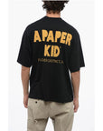 A Paper Kid Cotton Crew-neck T-shirt with Maxi Prin On the Back