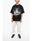 1989 Studio Cotton NOTRE DAM Crew-Neck T-shirt with Contrast Print