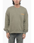 A Paper Kid Brushed Cotton Crew-neck Sweatshirt with Printed Logo