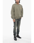 A Paper Kid Brushed Cotton Crew-neck Sweatshirt with Printed Logo
