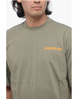 A Paper Kid Solid Color Crew-neck T-Shirt with Printed Logo