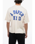 A Paper Kid Cotton Crew-neck T-shirt witth Logo-print