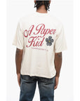 A Paper Kid Cotton Crew-neck T-shirt witth Logo-print