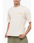 A Paper Kid Solid Color Crew-neck T-Shirt with Printed Logo