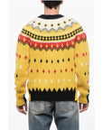 Moncler GRENOBLE Crew Neck Wool Blend Pullover with Fairisle Motif