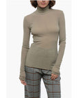 Ami Alexandre Mattiussi Ribbed Sheer Effect Top with Turtleneck