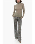 Ami Alexandre Mattiussi Ribbed Sheer Effect Top with Turtleneck