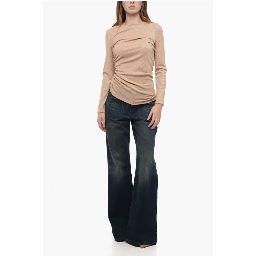 Stephan Janson Lurex Top with Drapped Detail