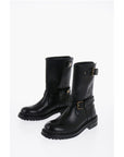 Dolce & Gabbana Zipped Closure Leather Boots With Buckles