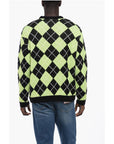 Awake New York Argyl Motif Two-Tone Crew-neck Sweater
