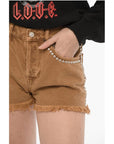 AllSaints Frayed Hem HEIDI Shorts with Studs