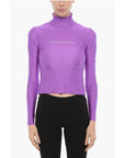 Adriana Hot Couture Turtleneck Top with Rhinestone Logo