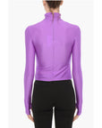 Adriana Hot Couture Turtleneck Top with Rhinestone Logo