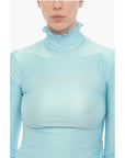 Adriana Hot Couture Turtleneck Top with Rhinestone Logo