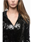 Adriana Hot Couture Sequined Bodysuit with Hood