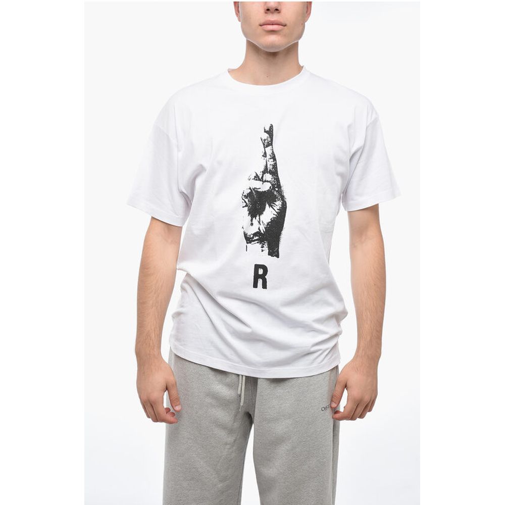 Raf Simons Printed HAND SIGN Cotton T-shirt