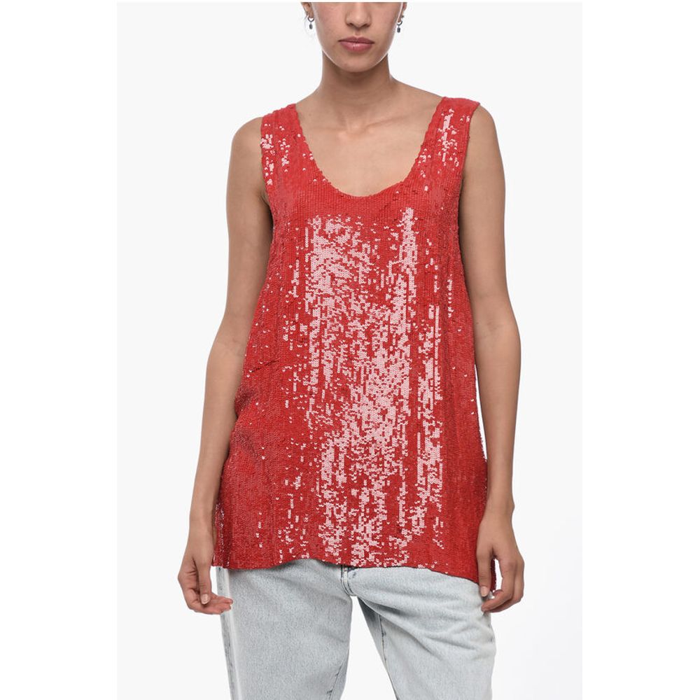 Parosh Sequined Tank Top