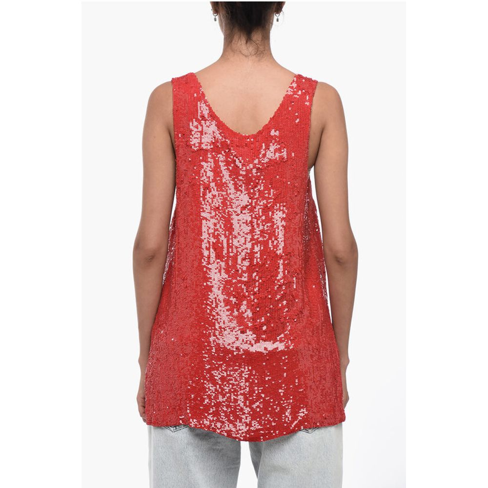 Parosh Sequined Tank Top