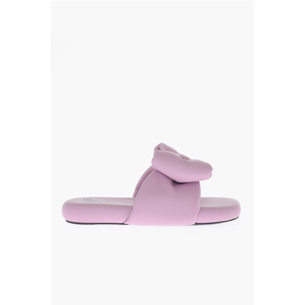 Off-White Padded Leather Sandals with Maxi Bow