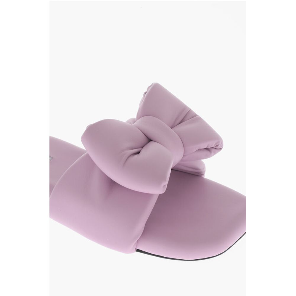 Off-White Padded Leather Sandals with Maxi Bow