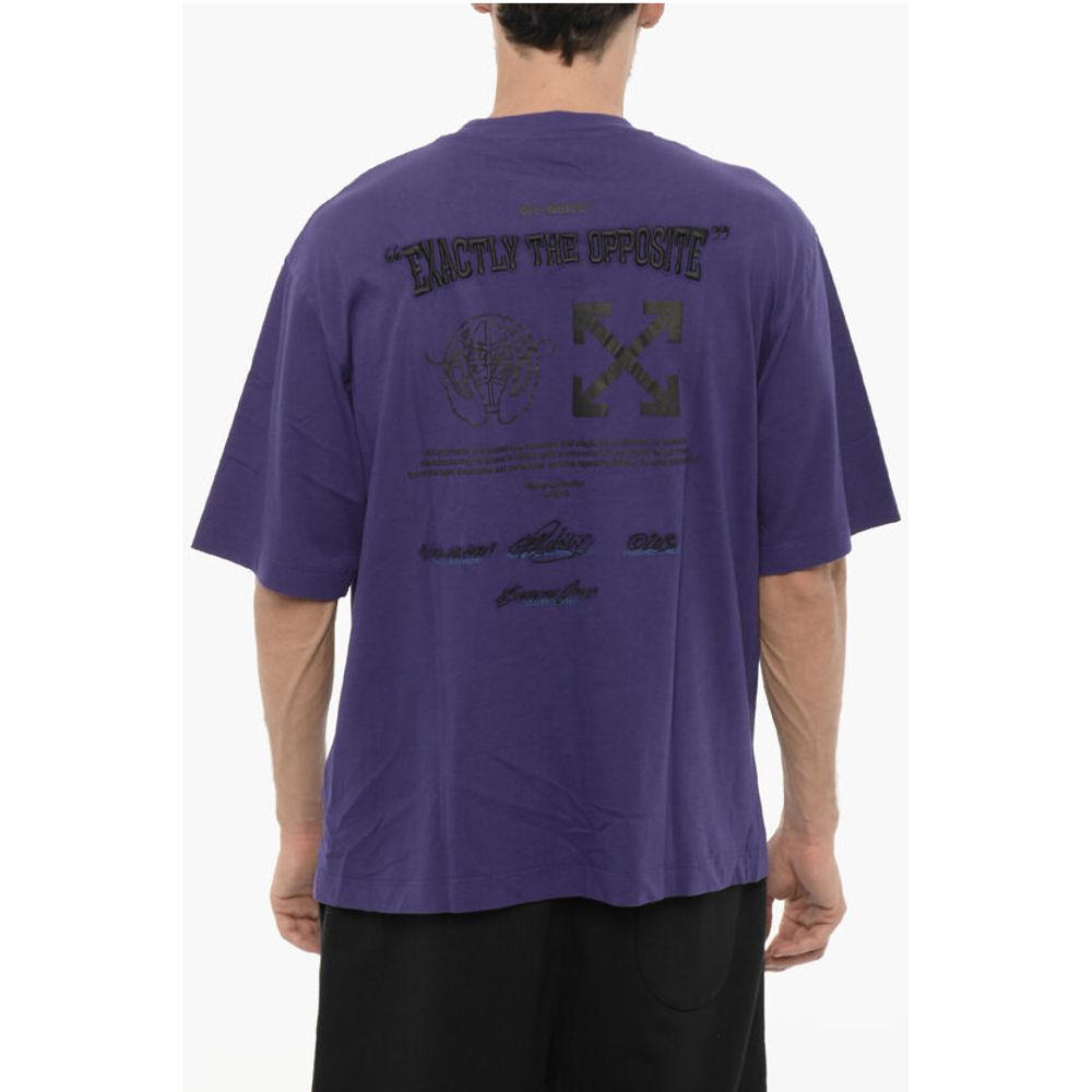 Off-White Cotton Crew-neck t-shirt With Embroidery Logo