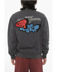 Off-White SEASONAL Slim Fit Crew-neck Sweatshirt with Contrasting Deta