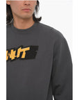 Off-White SEASONAL Slim Fit Crew-neck Sweatshirt with Contrasting Deta