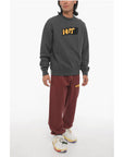 Off-White SEASONAL Slim Fit Crew-neck Sweatshirt with Contrasting Deta