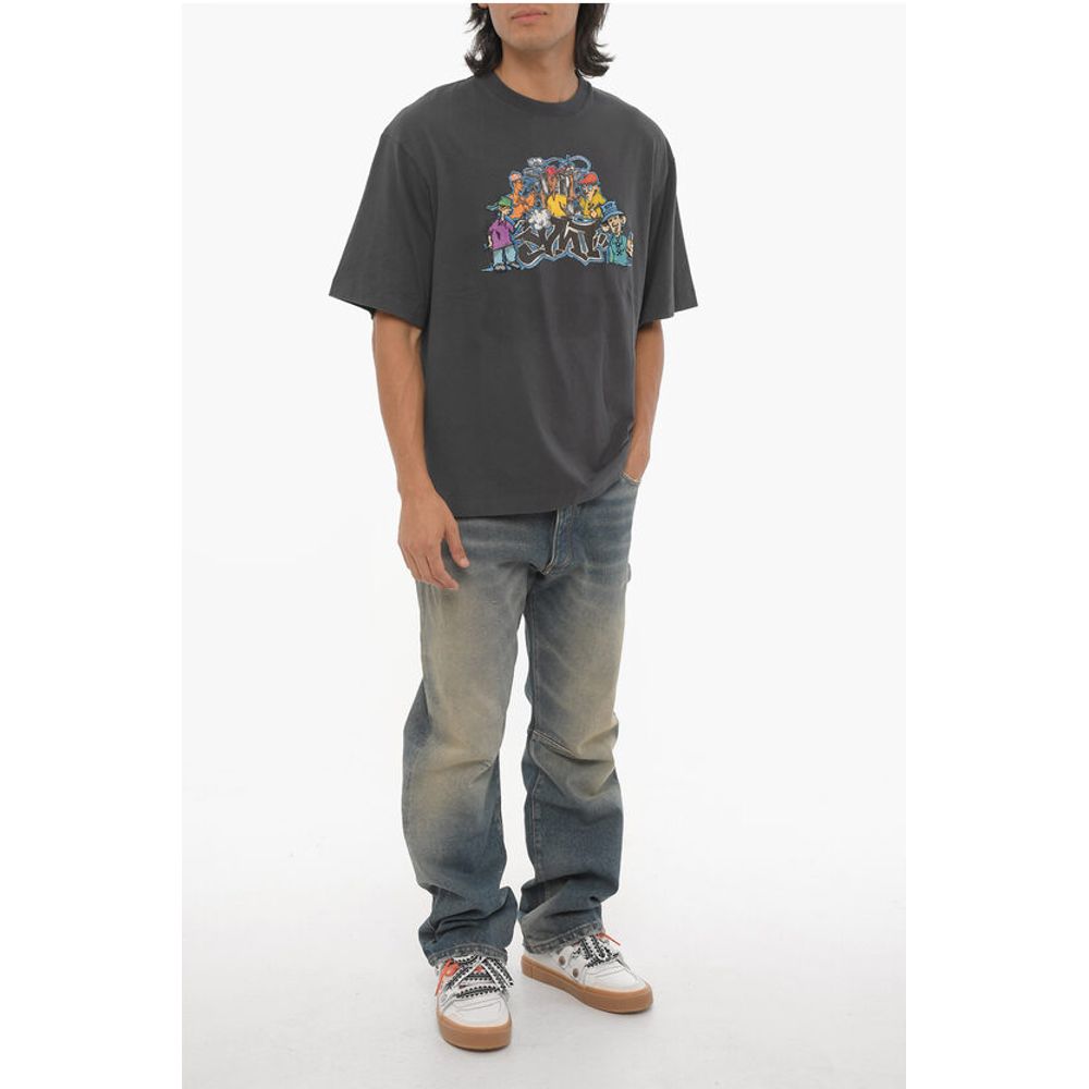 Off-White SEASONAL Crew-neck T-Shirt with Graffiti Print