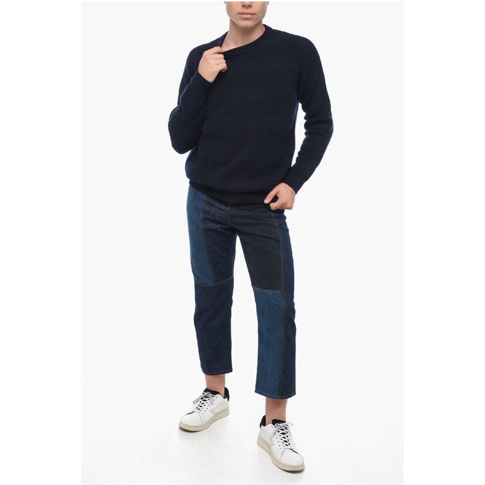 Altea Crew Neck Jacquard Virgin Wool Sweater