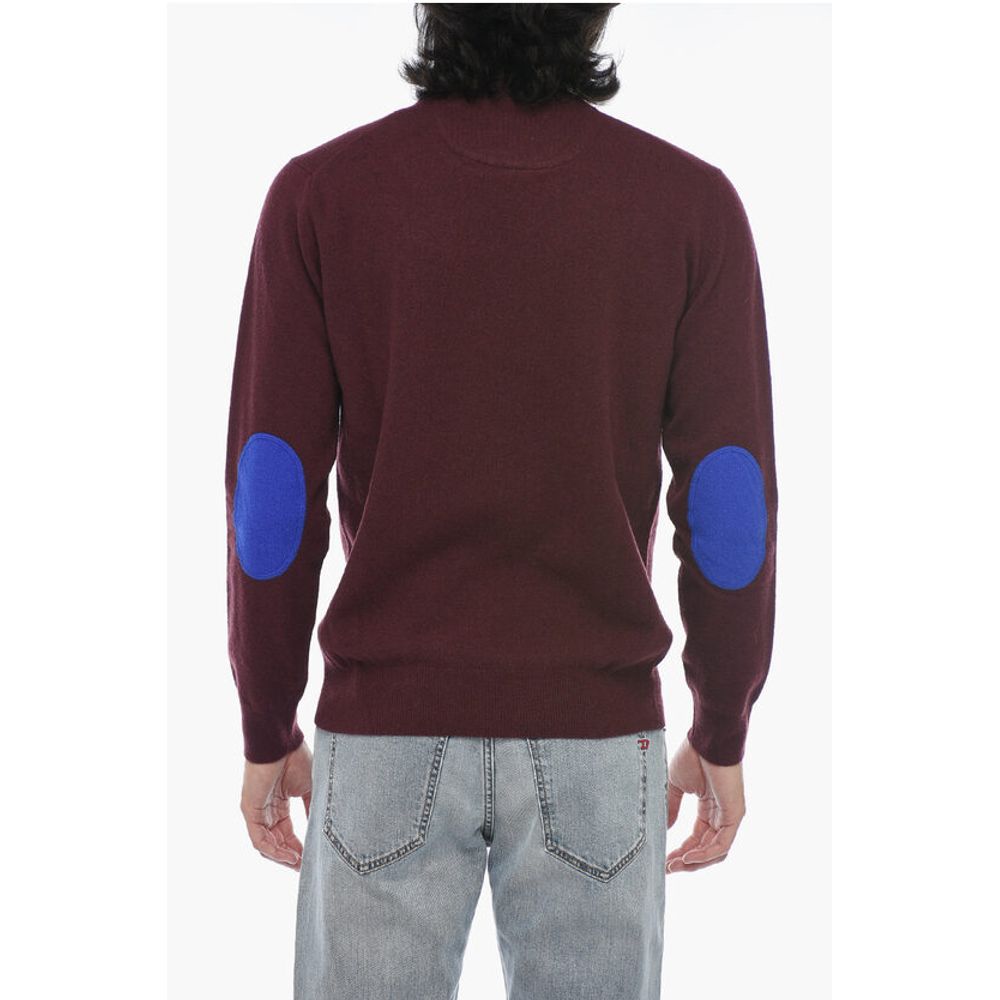 Altea Crew Neck LUNETTA Virgin Wool Sweater with Contrasting Patch