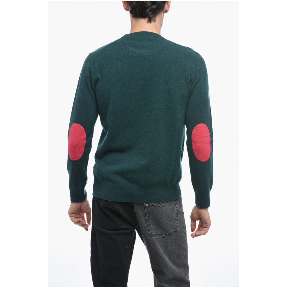 Altea Crew Neck LUNETTA Virgin Wool Sweater with Contrasting Patch