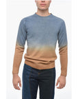 Altea Crew Neck Cashmere Blend Sweater with Degradè Bottom