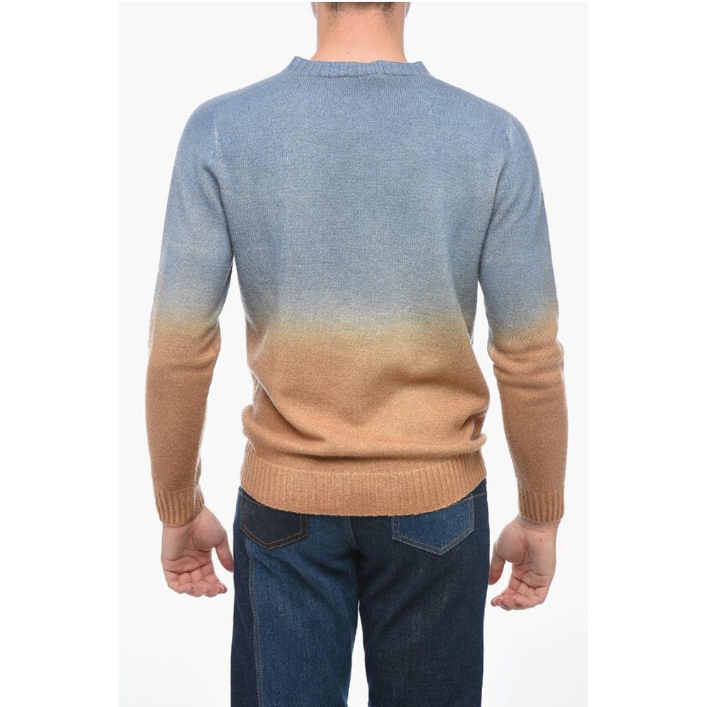 Altea Crew Neck Cashmere Blend Sweater with Degradè Bottom