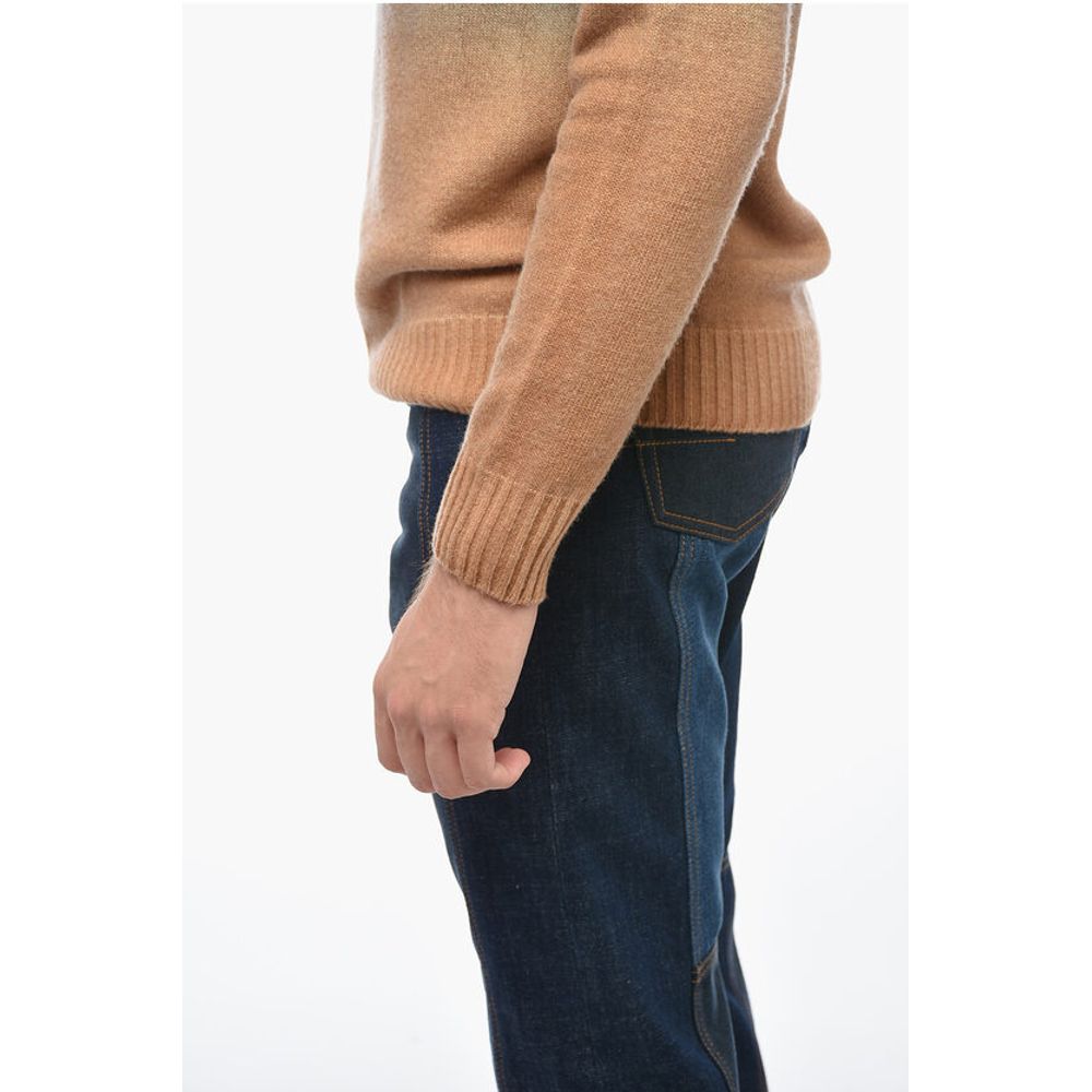 Altea Crew Neck Cashmere Blend Sweater with Degradè Bottom