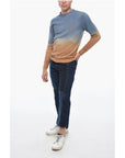 Altea Crew Neck Cashmere Blend Sweater with Degradè Bottom