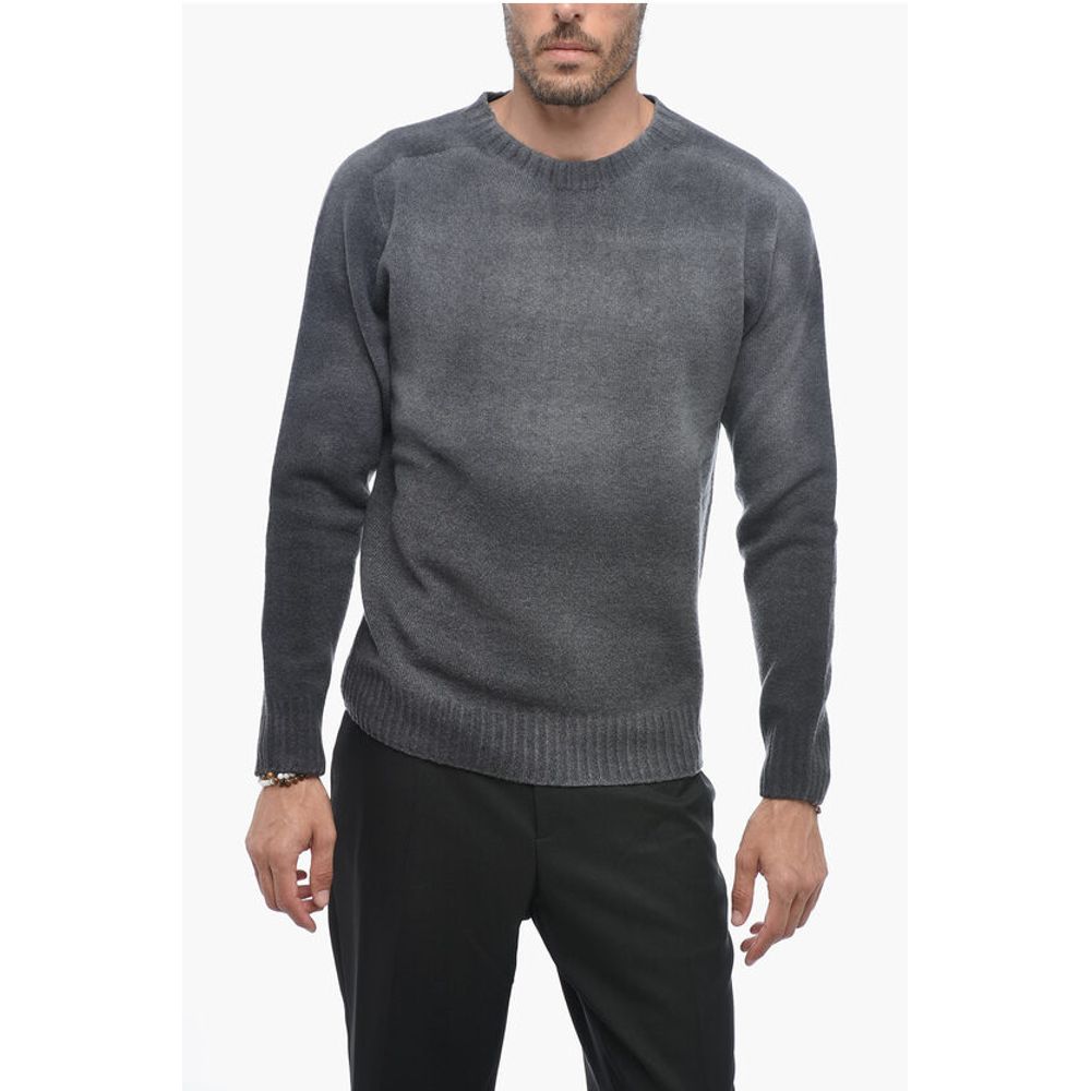 Altea Crew Neck Cashmere Blend Sweater with Degradè Bottom