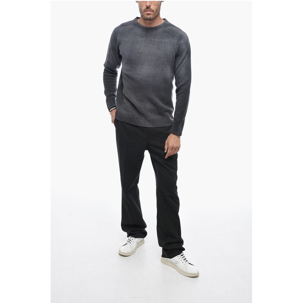 Altea Crew Neck Cashmere Blend Sweater with Degradè Bottom