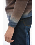 Altea Crew Neck Cashmere Blend Sweater with Degradè Bottom